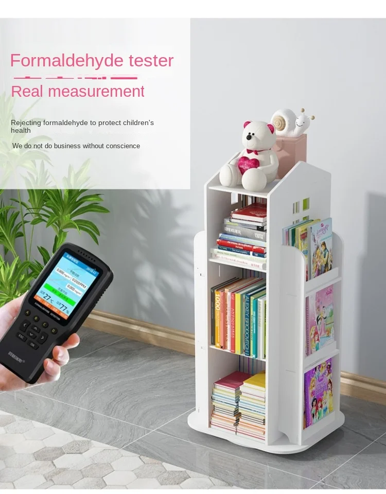Creative Floor Bookcase Children's Illustrated Bookcase Rotating Bookcase Kindergarten Baby Shelves Student Book Storage Shelf