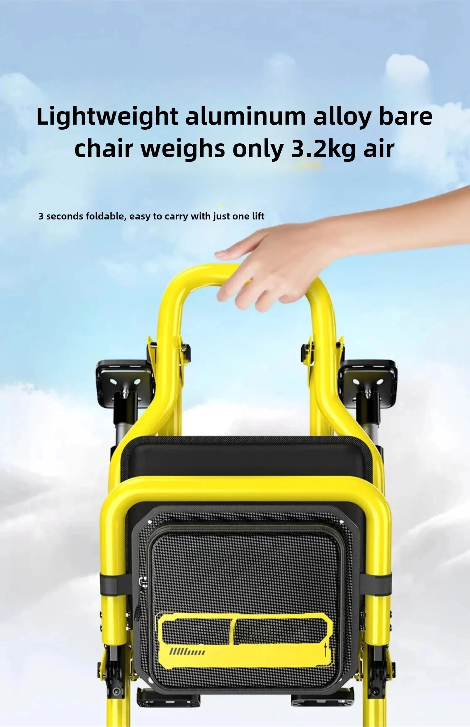 Chair- Multi-Functional All-Terrain Foldable Fishing Seat, Heavy-Duty Portable Stool for Quick-Lock Legs/Riverbank