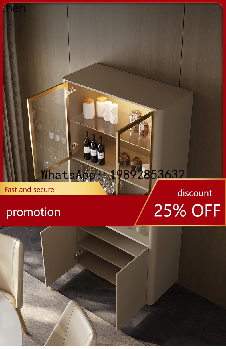 YFY High-End Wine Cabinet Modern Living Room Storage Small Apartment Red Wine Storage Cabinet Glass Display Side Cabinet