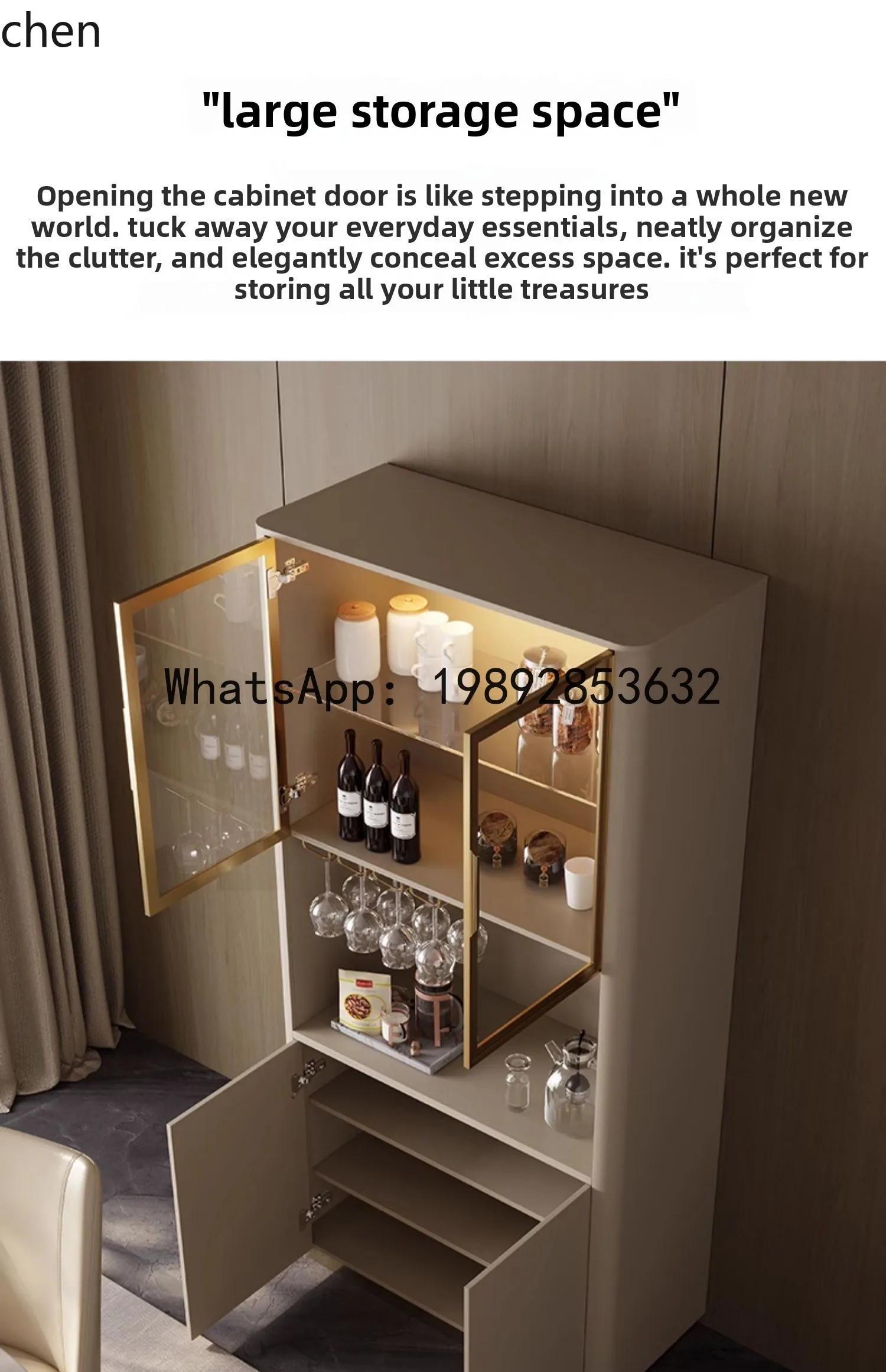 YFY High-End Wine Cabinet Modern Living Room Storage Small Apartment Red Wine Storage Cabinet Glass Display Side Cabinet