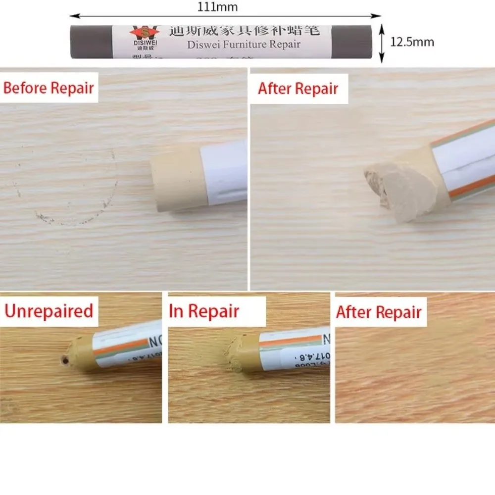 Waterproof Furniture Repair Pen Wooden Furniture Touch Up Floor Repair Pen Stains Scratches Damaged Scratch Wood Repair Crayon