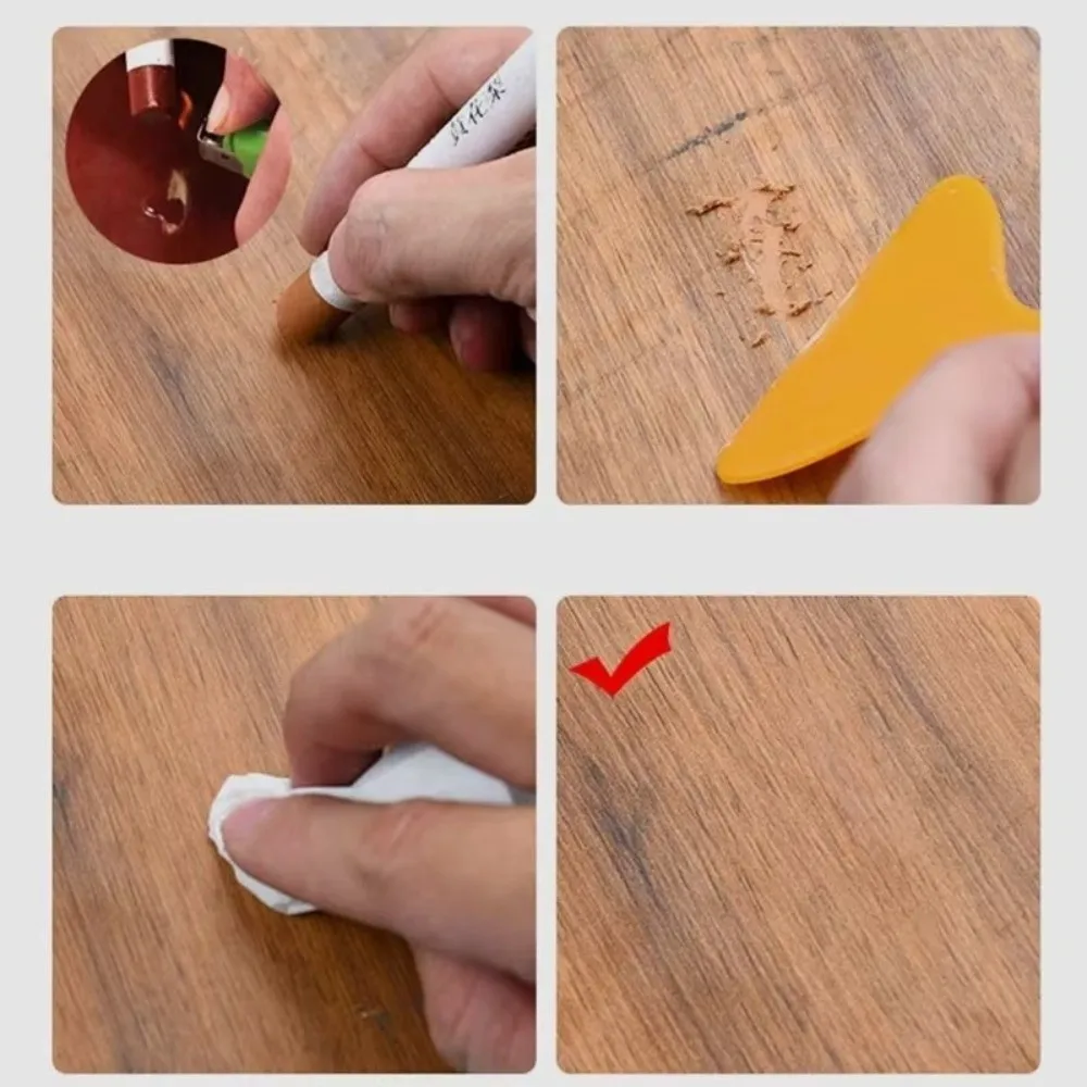 Waterproof Furniture Repair Pen Wooden Furniture Touch Up Floor Repair Pen Stains Scratches Damaged Scratch Wood Repair Crayon