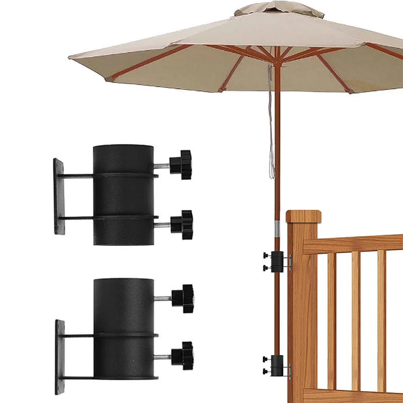Adjustable Outdoor Umbrella Base2-4Installation Bracket Deck Railing Suitable for Umbrella Base Fixed Bracket Metal Material