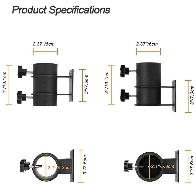 Adjustable Outdoor Umbrella Base2-4Installation Bracket Deck Railing Suitable for Umbrella Base Fixed Bracket Metal Material