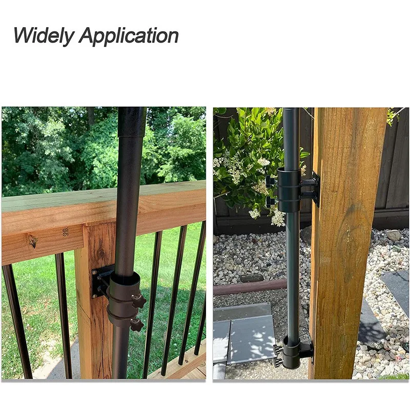 Adjustable Outdoor Umbrella Base2-4Installation Bracket Deck Railing Suitable for Umbrella Base Fixed Bracket Metal Material