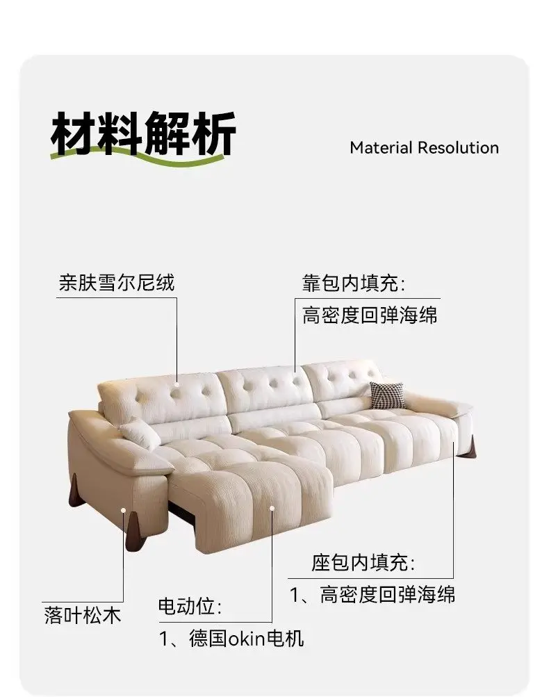 Modern Italian Arm Electric Sofa Fabric Luxury Apartments Sleeper Sofa Living Room Oversized Relax Divano Moderno Furniture Home