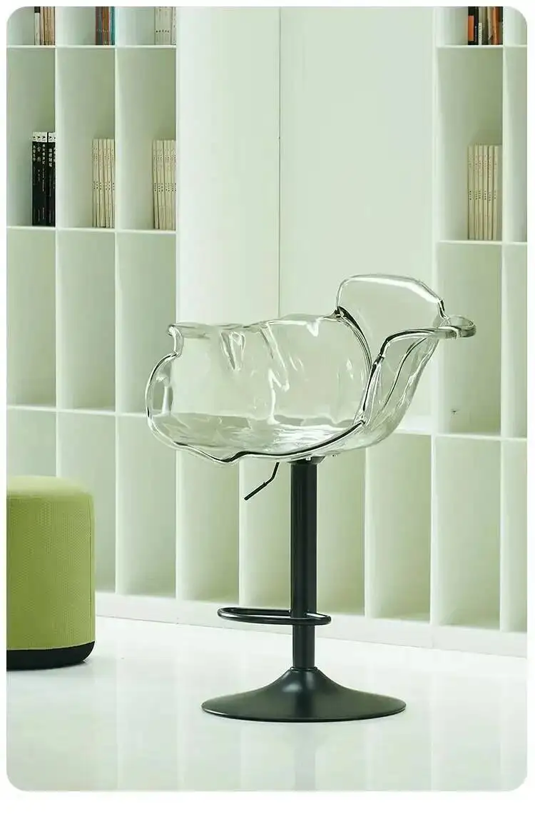 Stylish Transparent Modern Furniture Acrylic Bar Stools, and Balcony Seats, Simple and Luxurious Transparent Petal Dining Chairs