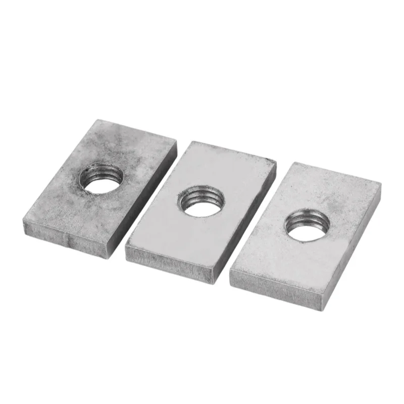 M3 M4 M5 M6 M8 M10 M12 304 Stianless Steel Square Nut Rectangular Nuts Thin Slider Block Nuts Aluminum Profile Accessory