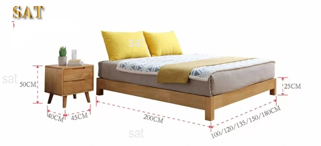 %&Japanese Tatami Bed Frame Simple Modern Minimalist Solid Wooden Tatami Bed Frame