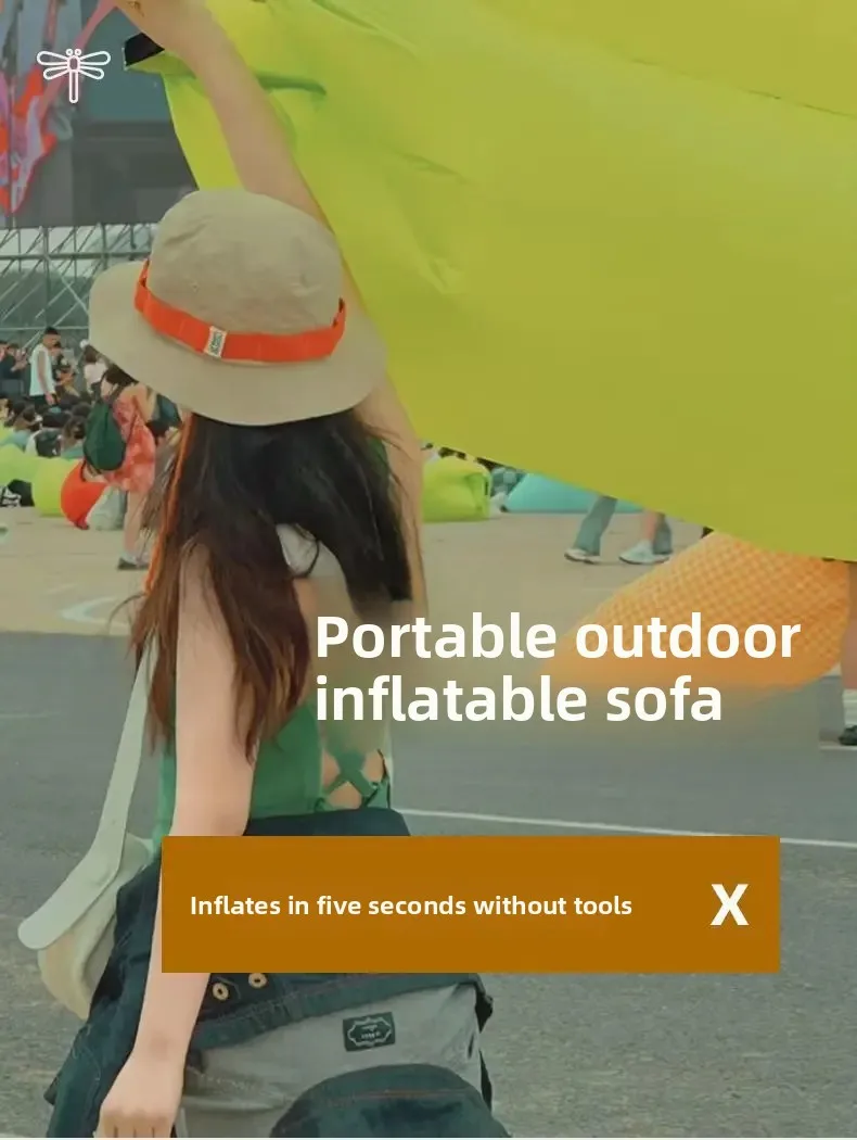 Outdoor Portable Inflatable Sofa Inflatable Outdoor Air Sun Inflatable Lounger Blow Up Chair Bag Banana Camping Air Bed Beanbag
