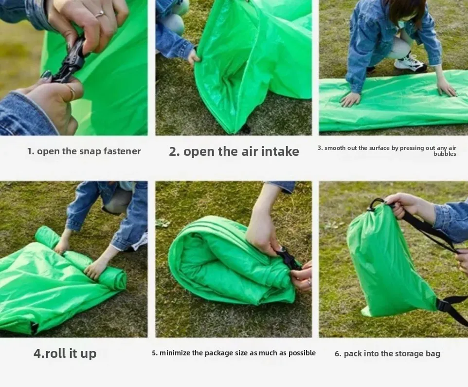 Outdoor Portable Inflatable Sofa Inflatable Outdoor Air Sun Inflatable Lounger Blow Up Chair Bag Banana Camping Air Bed Beanbag