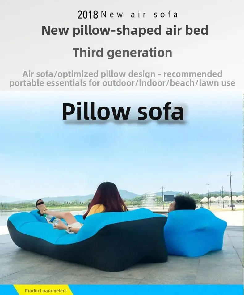 Outdoor Portable Inflatable Sofa Inflatable Outdoor Air Sun Inflatable Lounger Blow Up Chair Bag Banana Camping Air Bed Beanbag