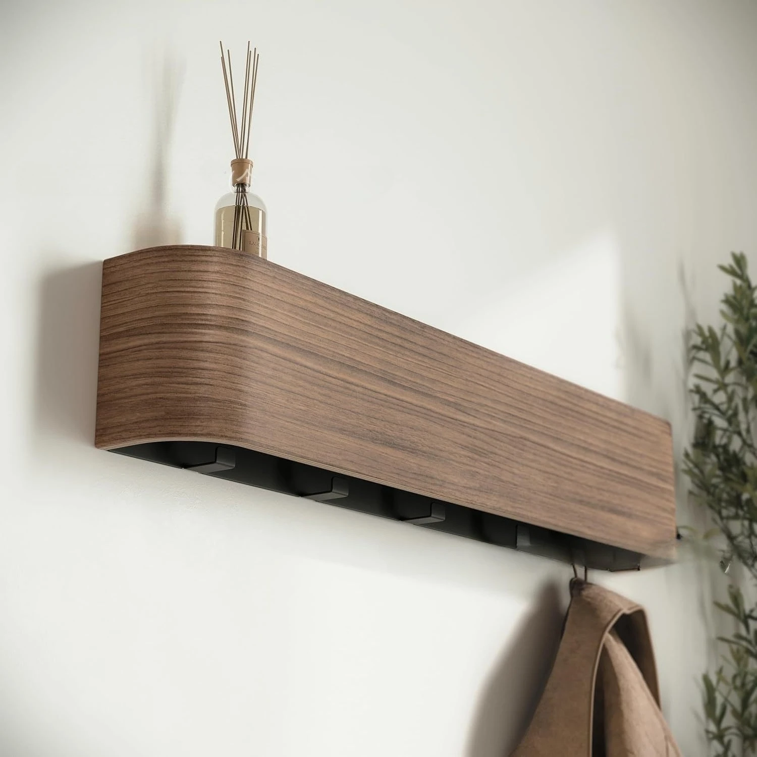 Walnut Wall clothes rac, Walnut Wall Hanger, Entrance Coat Hook, Veneer Hanger, Wall Hanger Clothing Rack Stand Garment Rack