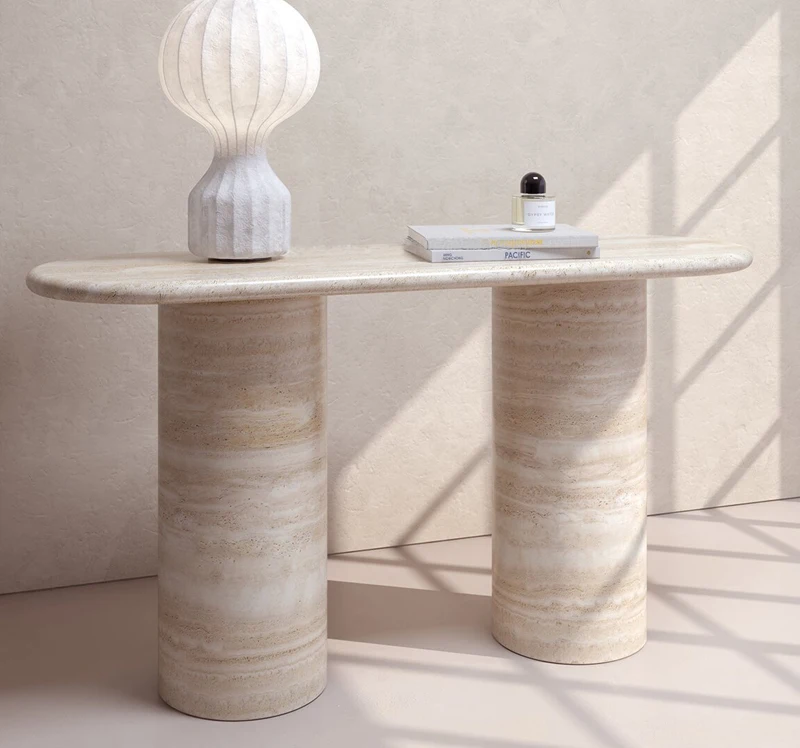 2026 Hot Sales Natural Marble Honed Stone Side Table for Minimalist Home Living Room and Office Decoration