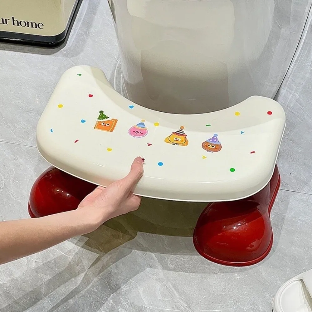 New Cartoon Footrest Toilet Sturdy Practical Bathroom Step Stool Non-Slip Toilet Squat Stool Bathroom Use