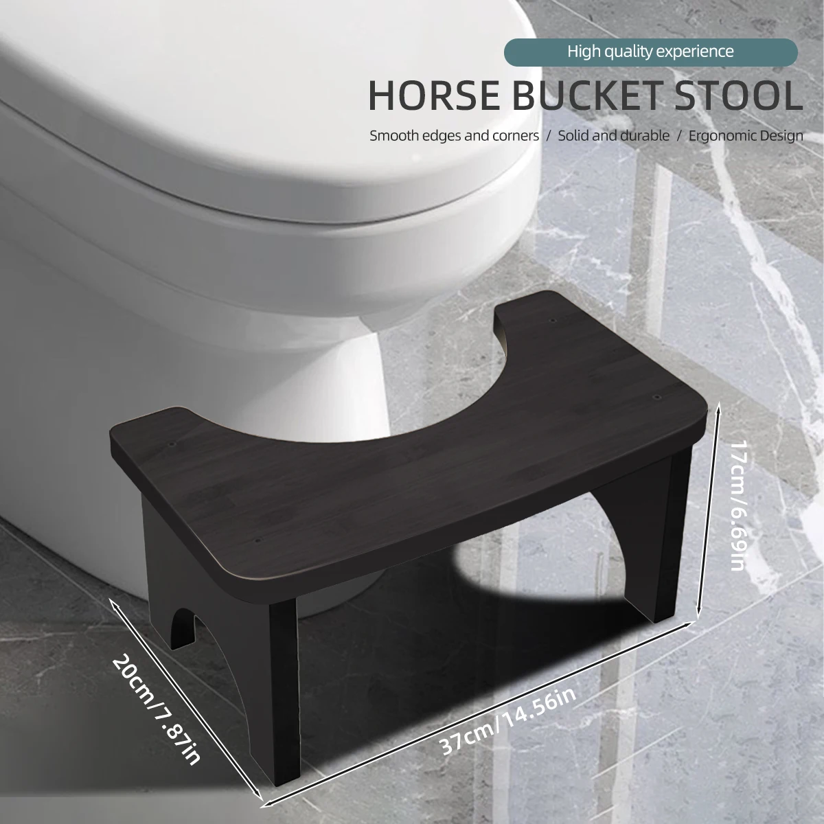 Sturdy Portable Bamboo Toilet Squat Stool for Adults,Wide and Stable,Bathroom Potty Stool,Easy to Use and Clean, Portable Design