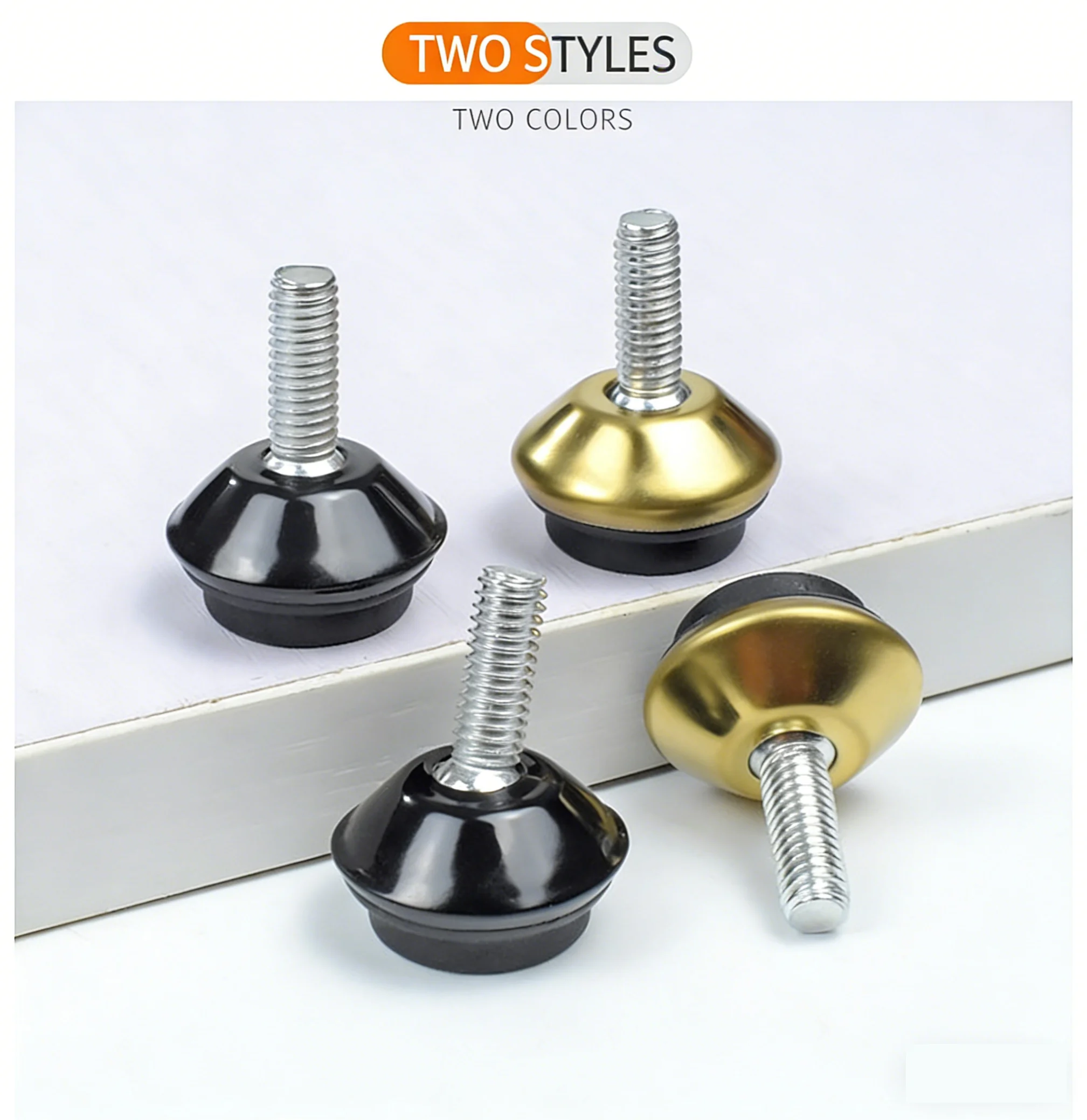 2PCS M6 Adjustable Leveling Chair Leg Feet Furniture Mat Screw-in Base Sofa Bed Cabinet Table Floor Protector Anti-slip Pad