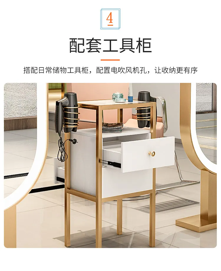 Floor-to-ceiling double-sided lighted hairdressing mirror hairdressing mirror hairdressing mirror stand