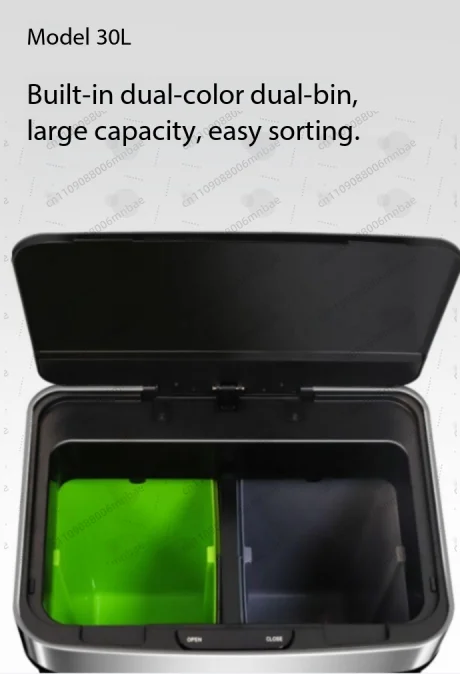 Intelligent induction double-layer multi-purpose classification trash can 30L to 80L stainless steel living room kitchen office