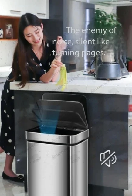 Intelligent induction double-layer multi-purpose classification trash can 30L to 80L stainless steel living room kitchen office