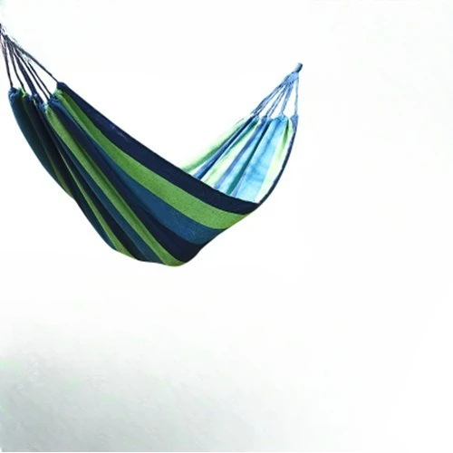 Outdoor anti rollover canvas hammock curved wooden stick duckbill hammock dormitory swing hammock double thick hammock