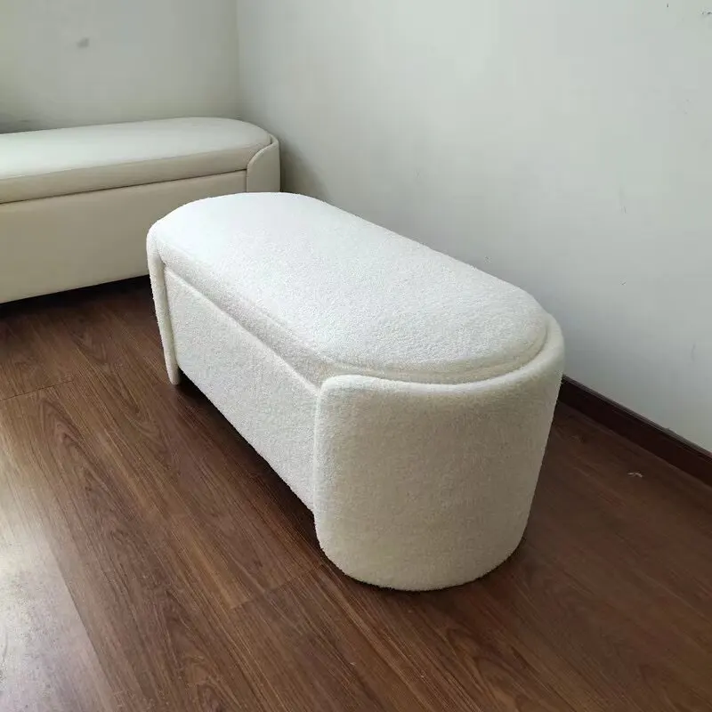 Storage Ottoman Bench Light Luxury Home Bedroom End of Bed Stool Entryway Shoe Changing Seat Clothing Store Long Bench