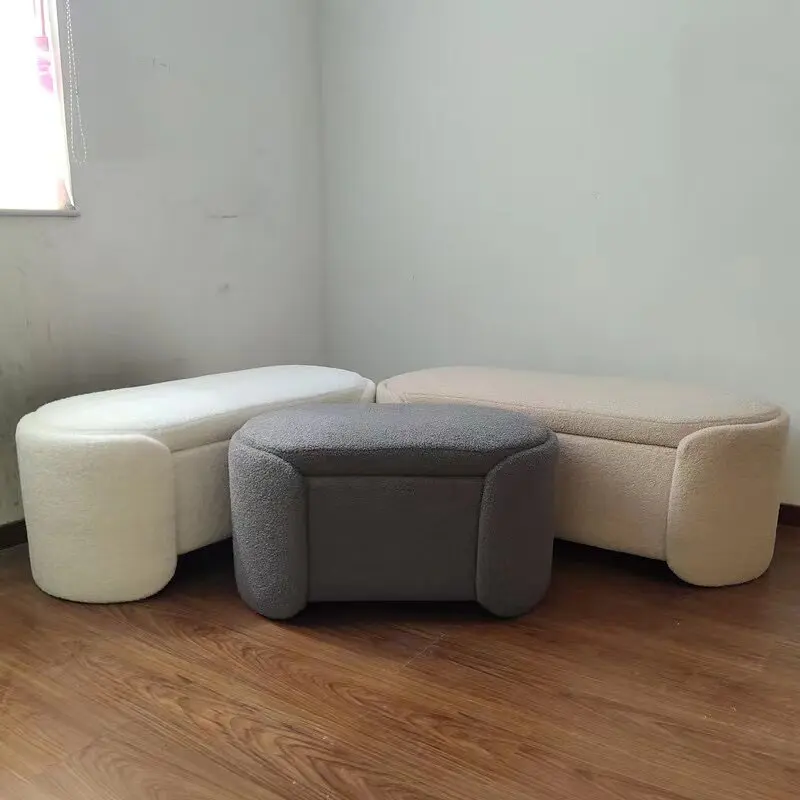 Storage Ottoman Bench Light Luxury Home Bedroom End of Bed Stool Entryway Shoe Changing Seat Clothing Store Long Bench