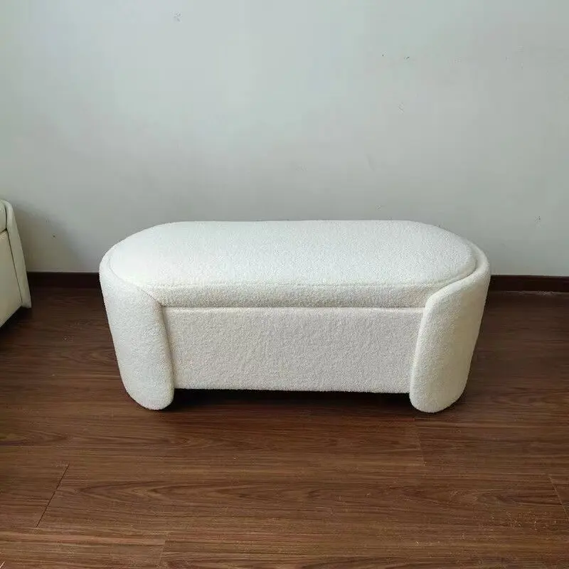Storage Ottoman Bench Light Luxury Home Bedroom End of Bed Stool Entryway Shoe Changing Seat Clothing Store Long Bench