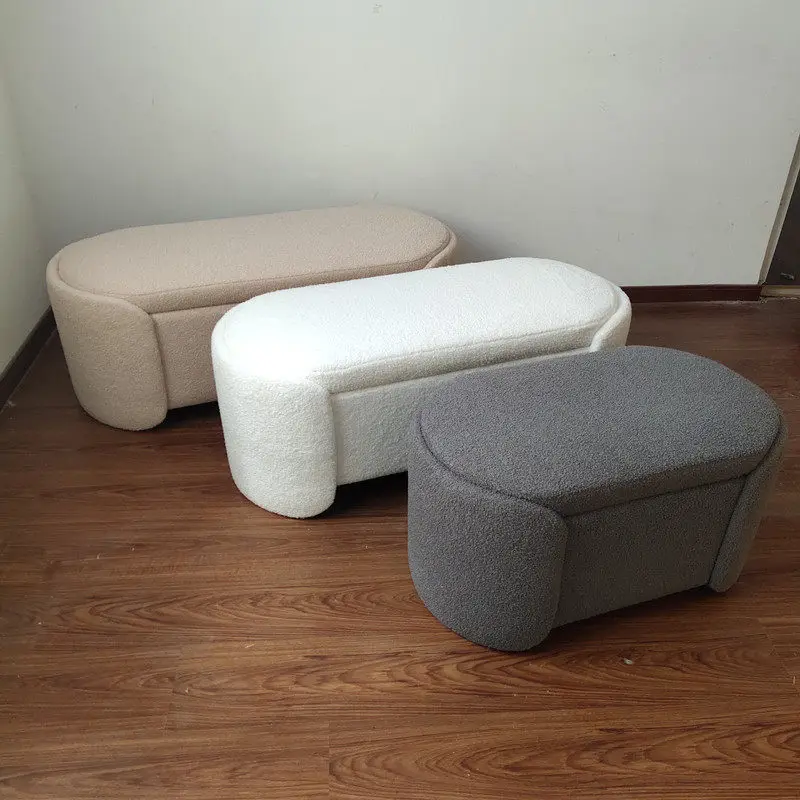 Storage Ottoman Bench Light Luxury Home Bedroom End of Bed Stool Entryway Shoe Changing Seat Clothing Store Long Bench