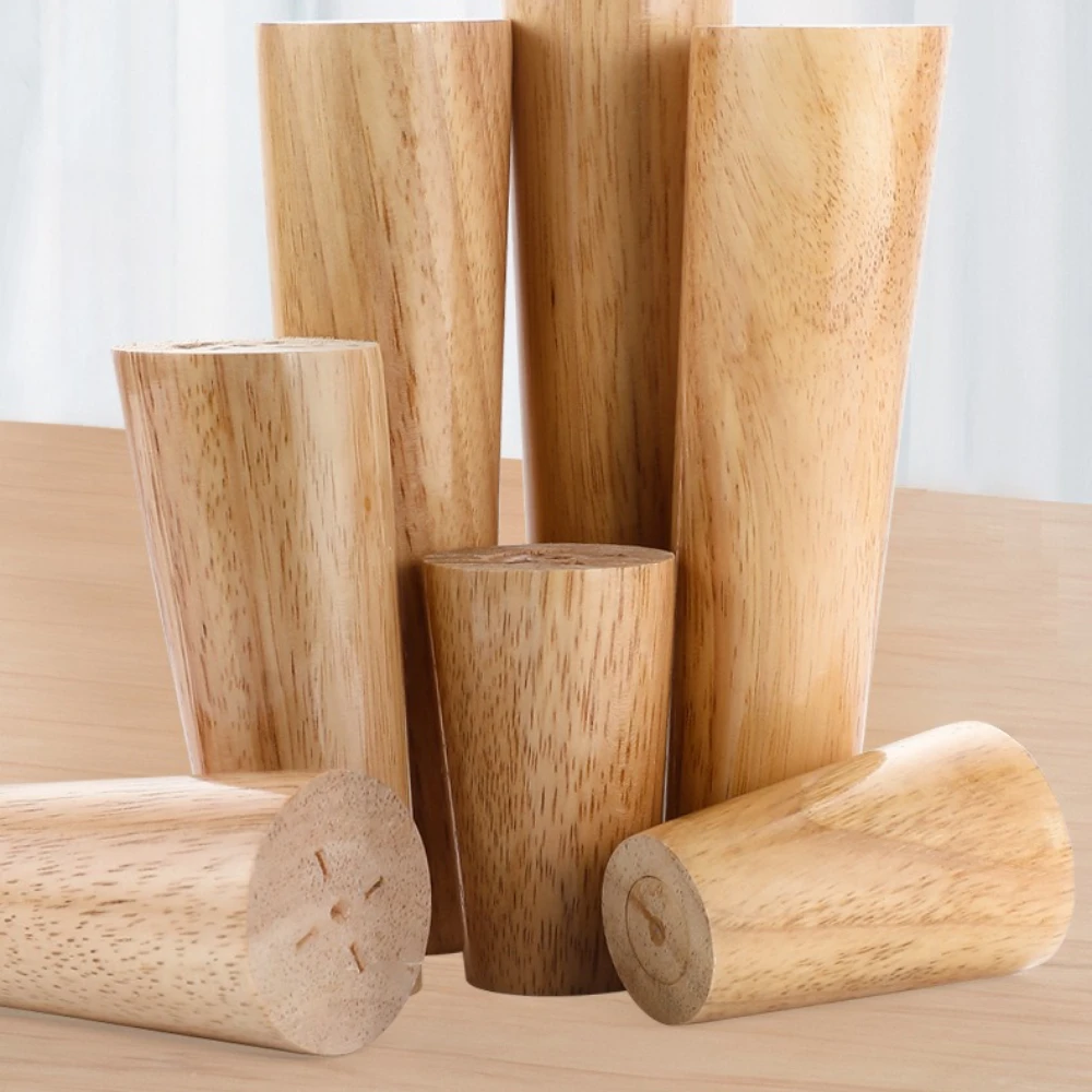 4pcs Solid Wood Sofa Legs Wooden Coffee Table Furniture Bedside Table TV Cabinet Support Stabilize Feet Straight Furniture Legs