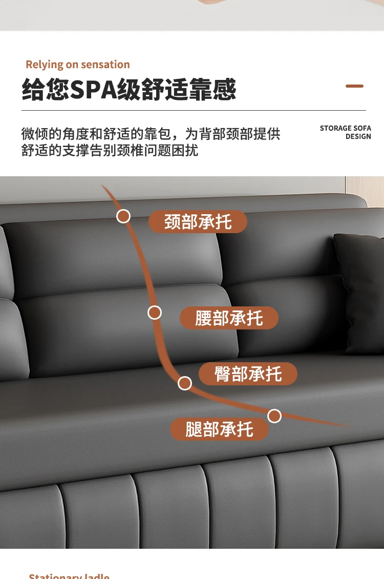 A Sofa Bed Folding Dual-Purpose Storage Household Double Small Apartment Living Room Internet Celebrity Cat Scratching Skin