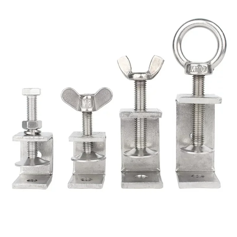 304 Stainless Steel C-clamp Steel Pipe Square Clamps 20~130mm Tiger Clamp Heavy Duty C-clamp Multi-function Hardware Fastener