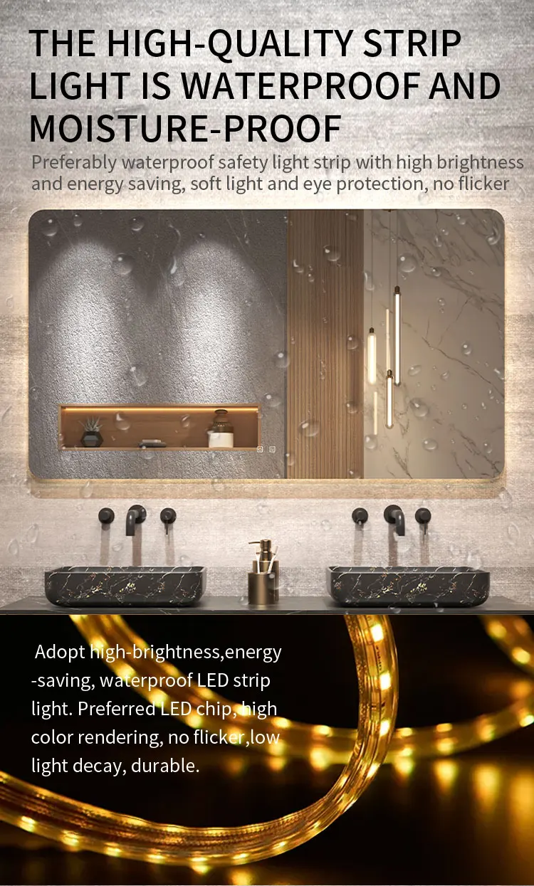 Double Sink Floating Bathroom Vanity Marble Hotel Bathroom Vanity Wall Mounted Bathroom Cabinet Vanity Set With Mirror Light