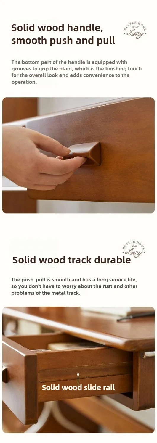 Middle Ancient Style Solid Wood Desk, Retro Small Apartment, Home Study, Workbench, Simple Nordic Office Desk, Computer Desk
