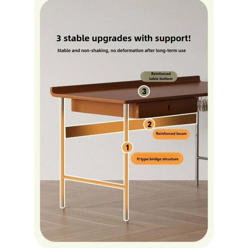 Middle Ancient Style Solid Wood Desk, Retro Small Apartment, Home Study, Workbench, Simple Nordic Office Desk, Computer Desk