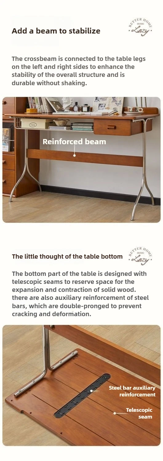 Middle Ancient Style Solid Wood Desk, Retro Small Apartment, Home Study, Workbench, Simple Nordic Office Desk, Computer Desk