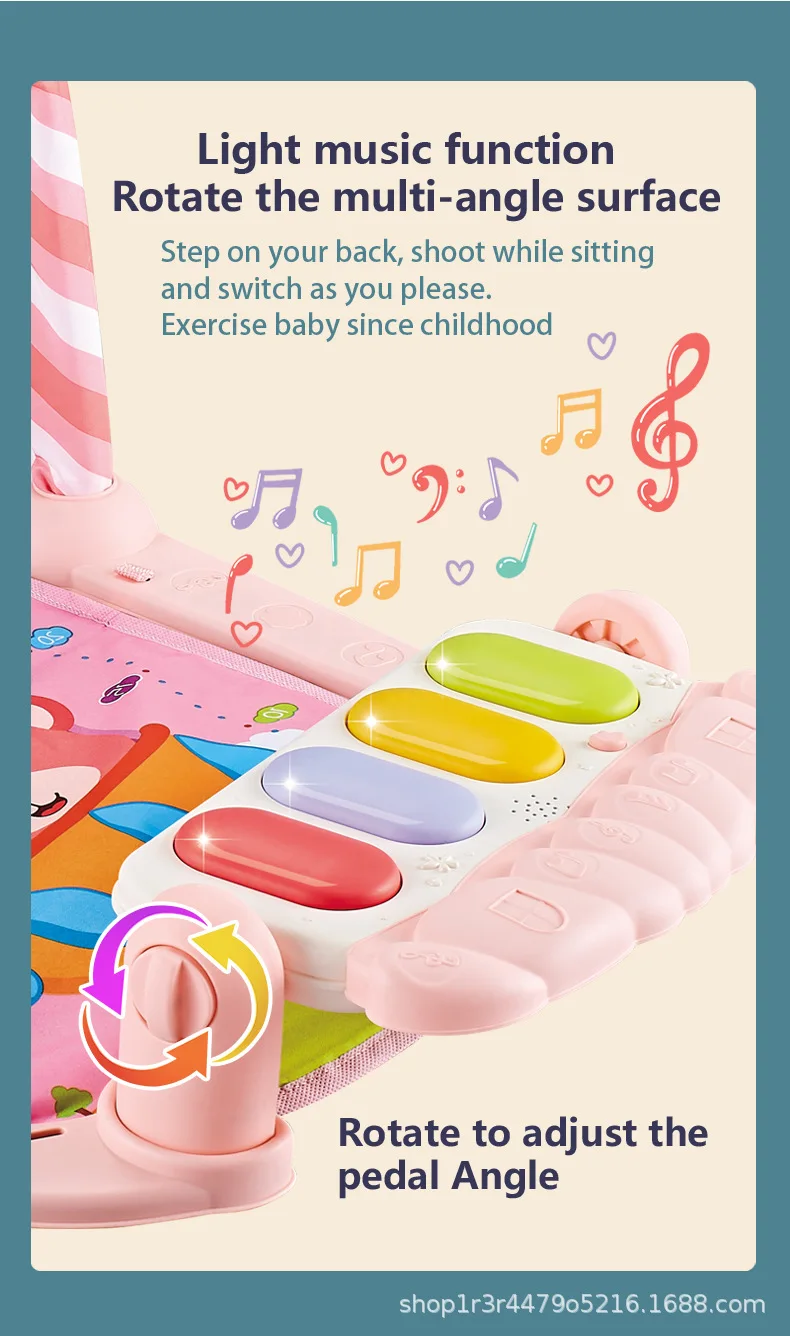 Baby Musical Activity Gym with Foot Piano | 0-36 Months Infant Play Mat | Newborn Educational Piano Toy for Sensory Development