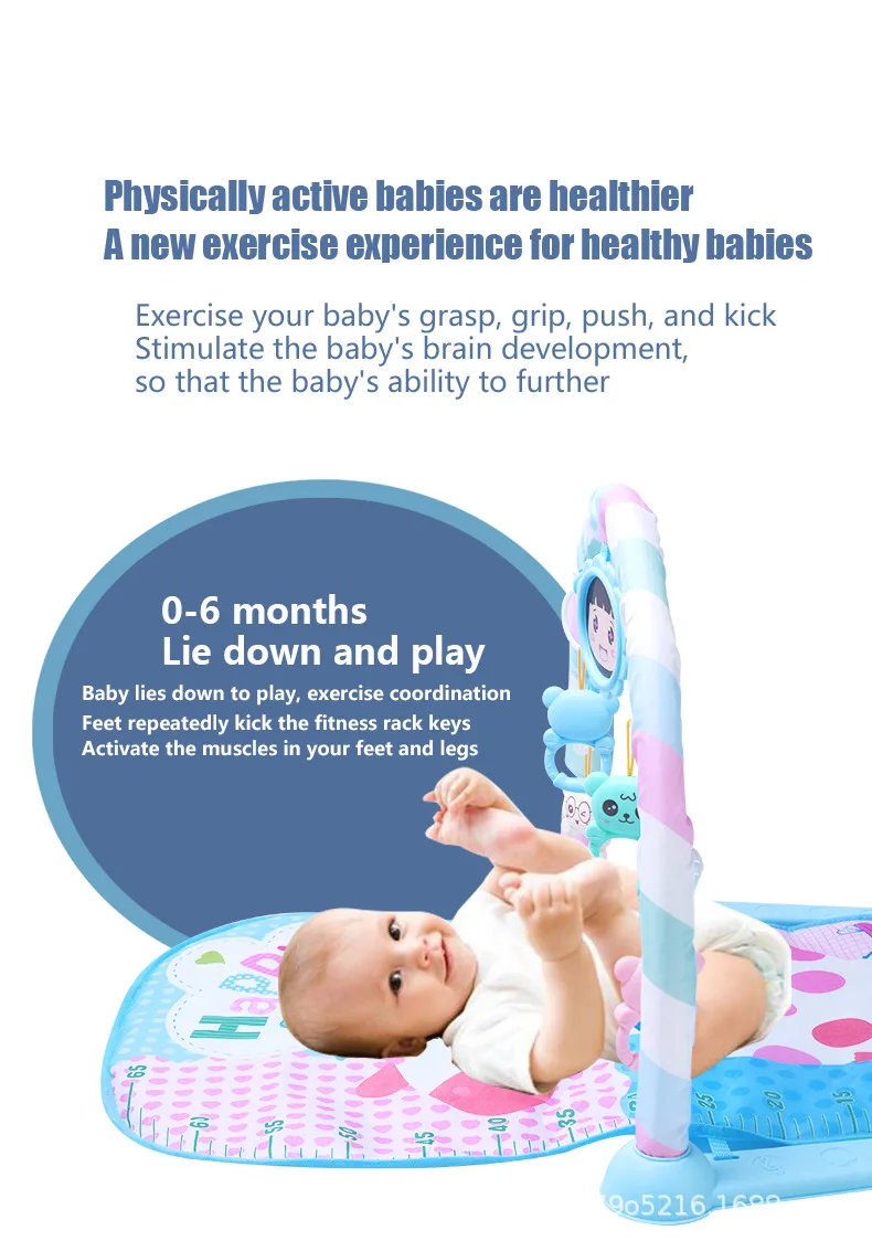 Baby Musical Activity Gym with Foot Piano | 0-36 Months Infant Play Mat | Newborn Educational Piano Toy for Sensory Development