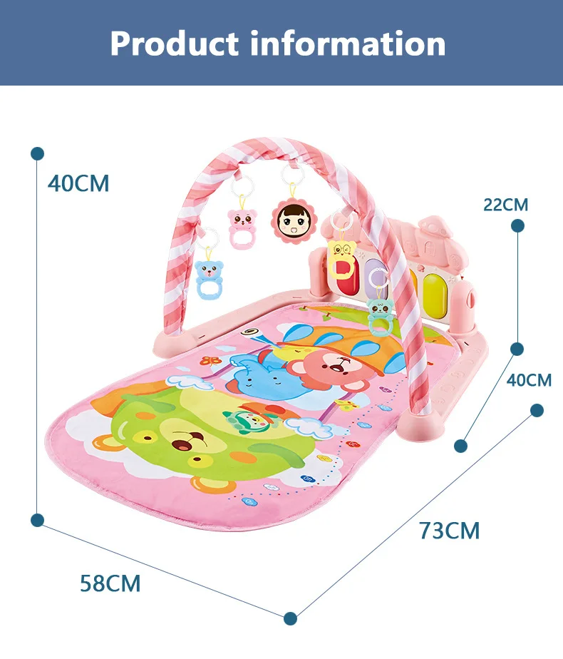 Baby Musical Activity Gym with Foot Piano | 0-36 Months Infant Play Mat | Newborn Educational Piano Toy for Sensory Development