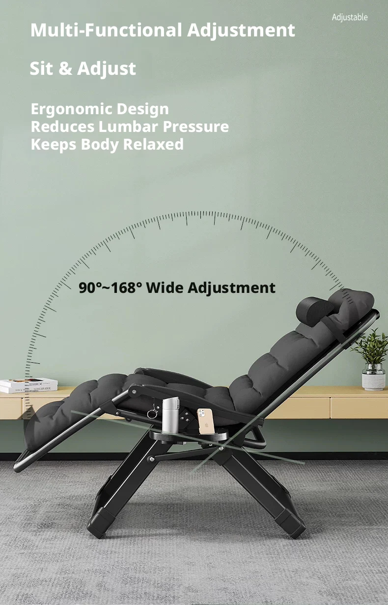 Lunch Break Recliner Chair Stack Lunch Break Office Nap Chair Lazy Can Lie on balcony Home Leisure Elderly Chair