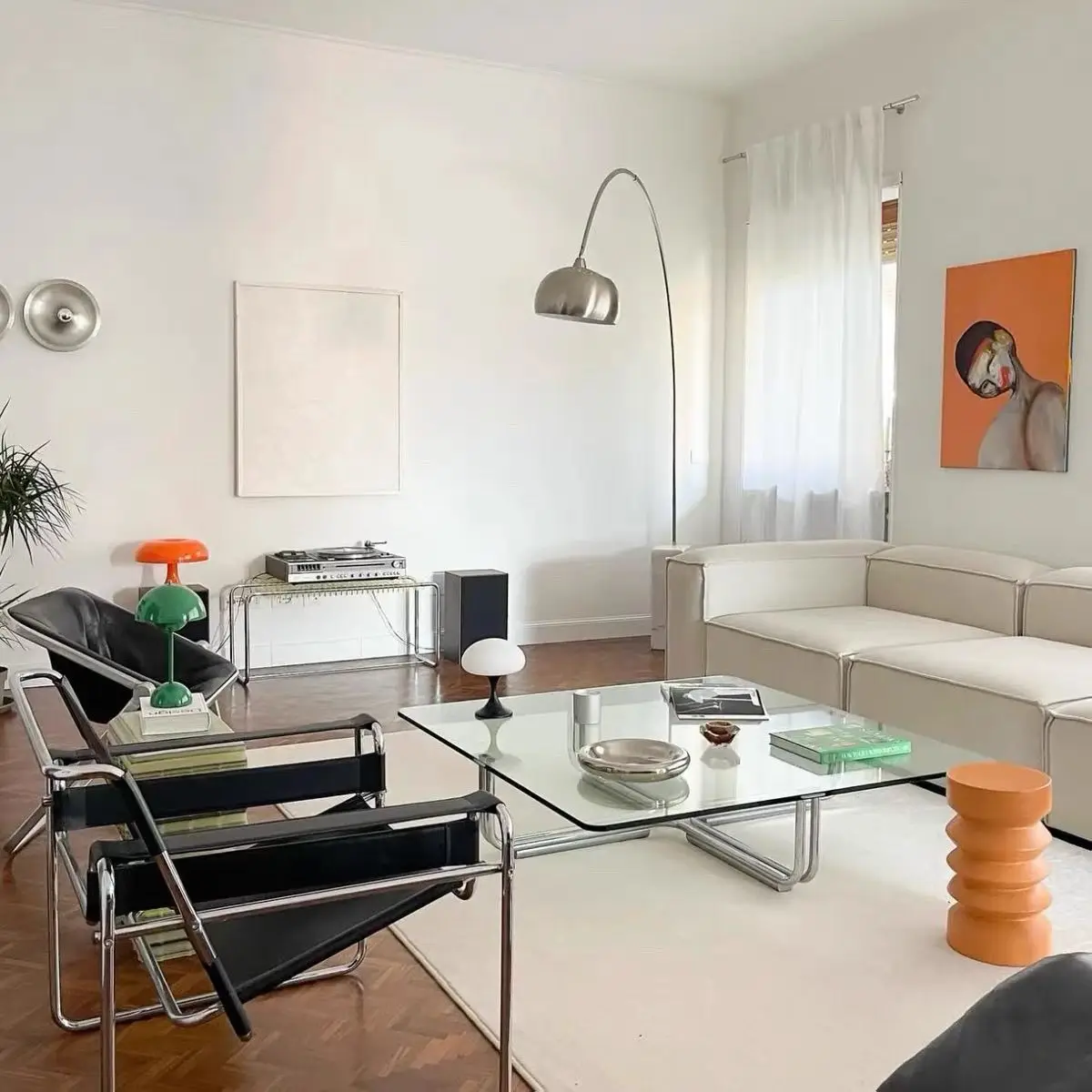 Modern Glass Coffee Table with Chrome Metal Base, Square Transparent Top Minimalist Living Room Center Table for Home Decor