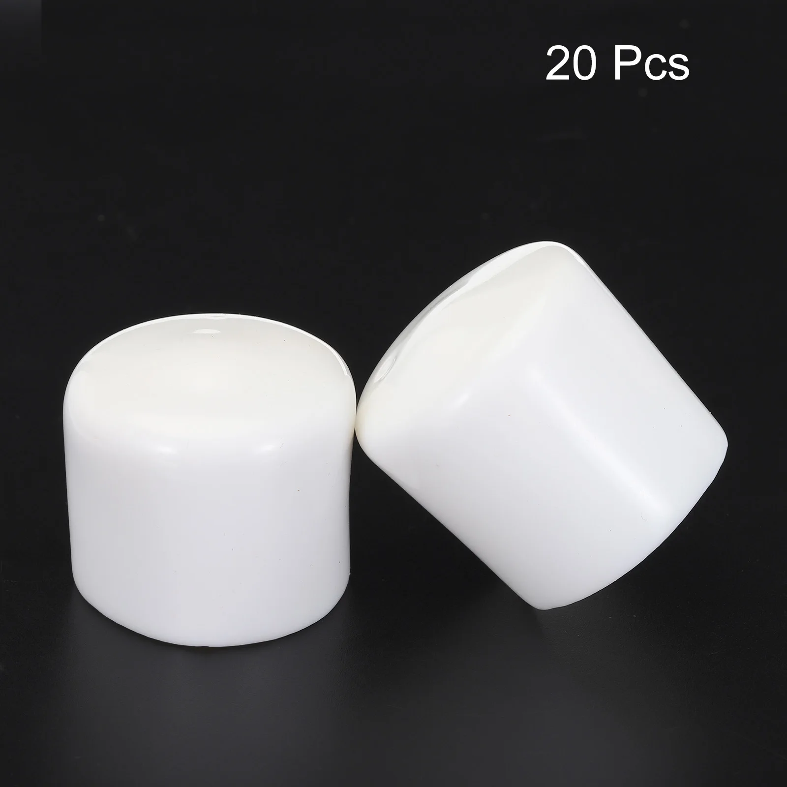 20Pcs White Rubber End Caps 1.3-38mm ID Vinyl Round Tube Bolt Cap Cover Screw Thread Protectors for Metal Chair Tips Furniture