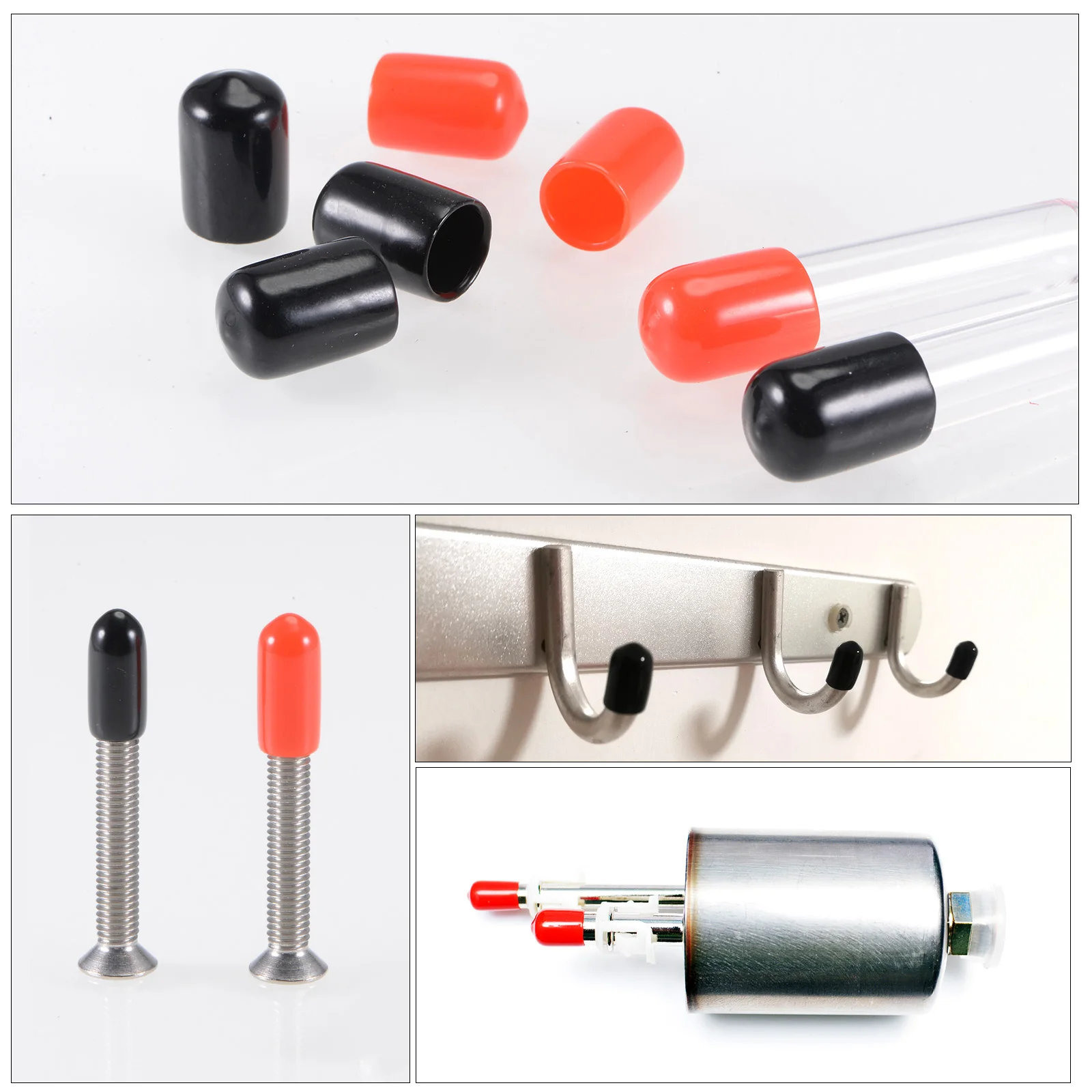20Pcs White Rubber End Caps 1.3-38mm ID Vinyl Round Tube Bolt Cap Cover Screw Thread Protectors for Metal Chair Tips Furniture