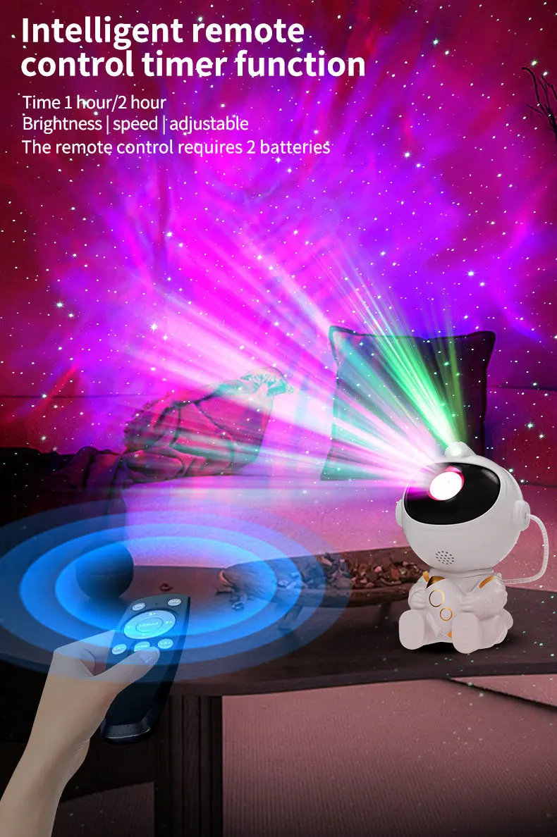 Astronaut Starry Sky Projector Light Colorful Laser Star Lamp Ambient Night Light for Bedroom Home Decor Gift