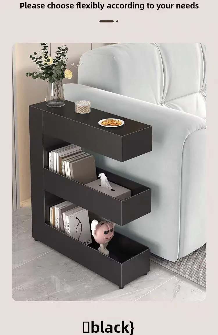 Slim Narrow Rolling Gap Storage Cart Mobile Multi-Layer Shelf Trolley Book Snack Organizer Rack Sofa Small Space Art Home Decor