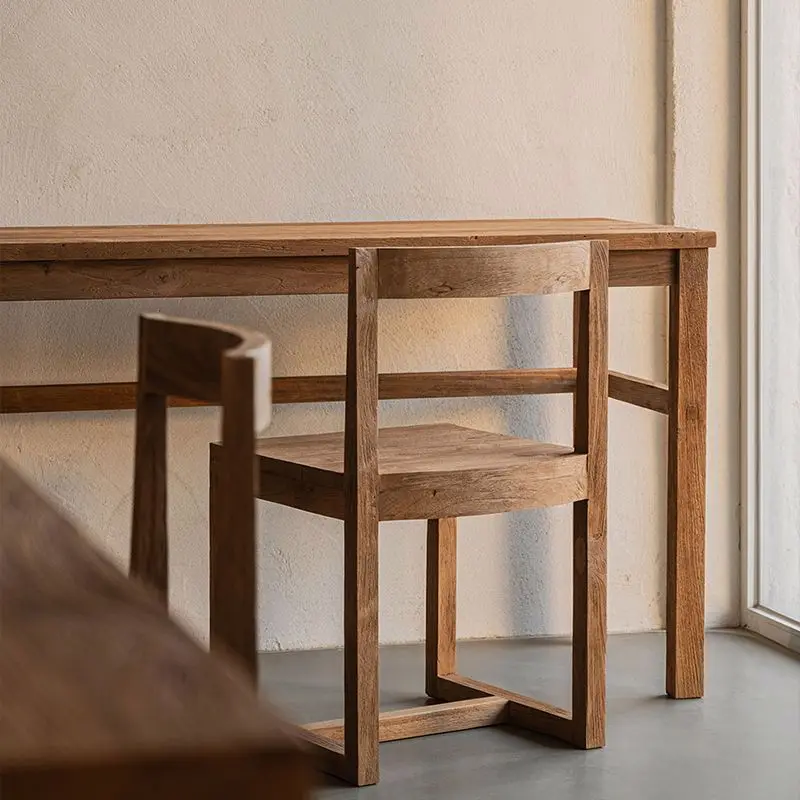 Solid Wood Dining Chairs Retro Simple Household Creative Aesthetic Backrest Chair Restaurant Coffee Shop Hotel Room Decoration