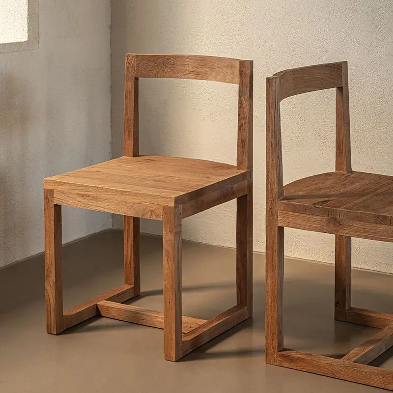 Solid Wood Dining Chairs Retro Simple Household Creative Aesthetic Backrest Chair Restaurant Coffee Shop Hotel Room Decoration