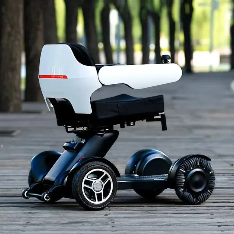 High-end remote control intelligent electric wheelchair, automatic folding electric four-wheel scooter for the elderly