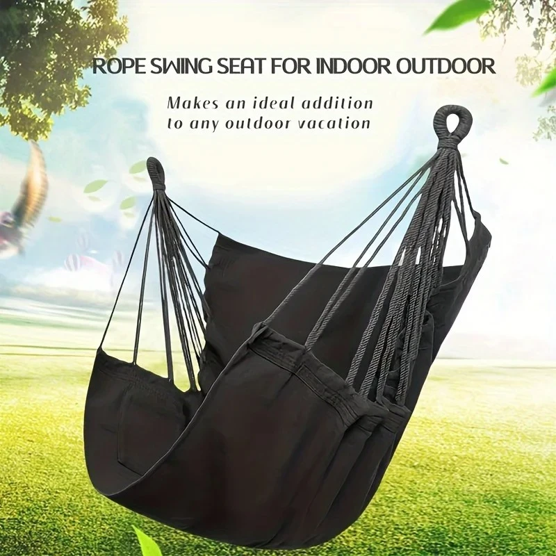 1Pcs Outdoor Leisure Fabric Hammock Chair with Storage Bag Anti Rollover Dormitory Swing Chair