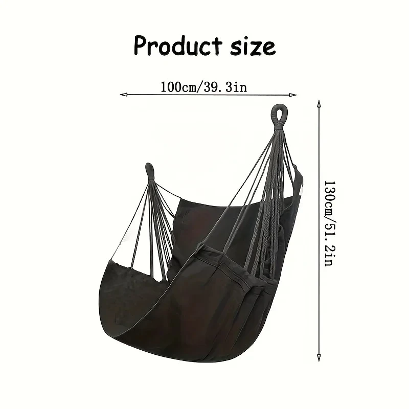 1Pcs Outdoor Leisure Fabric Hammock Chair with Storage Bag Anti Rollover Dormitory Swing Chair